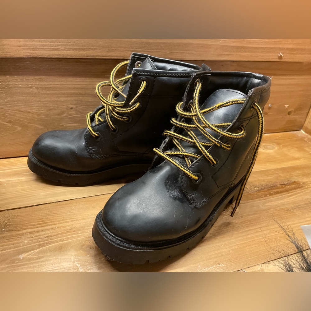 Faded Glory Black Boots Kids Size 4 Ankle Boot Lace Up Size Women’s Size 6